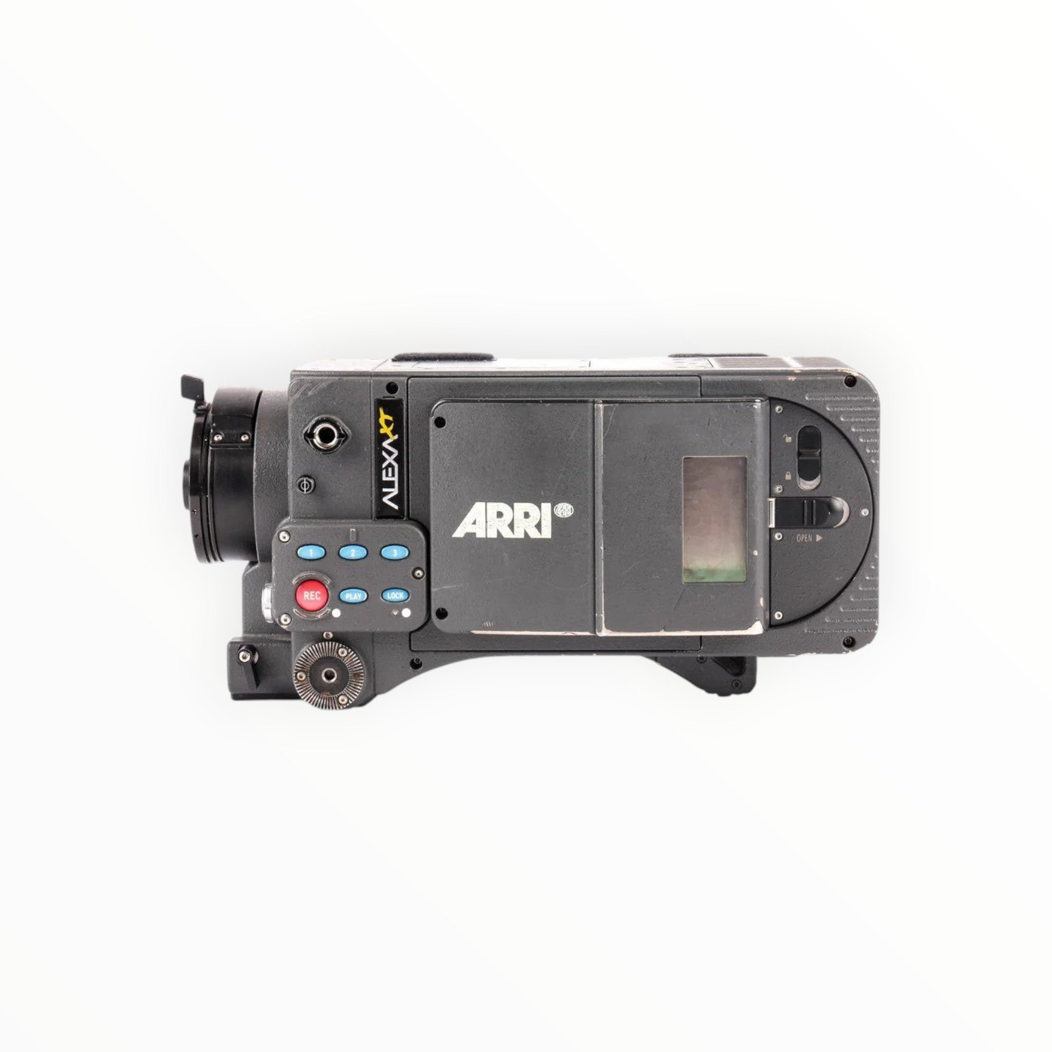 Cymer ARRI ALEXA XT Plus professional digital cinema camera in black, side view showing control buttons and branding.