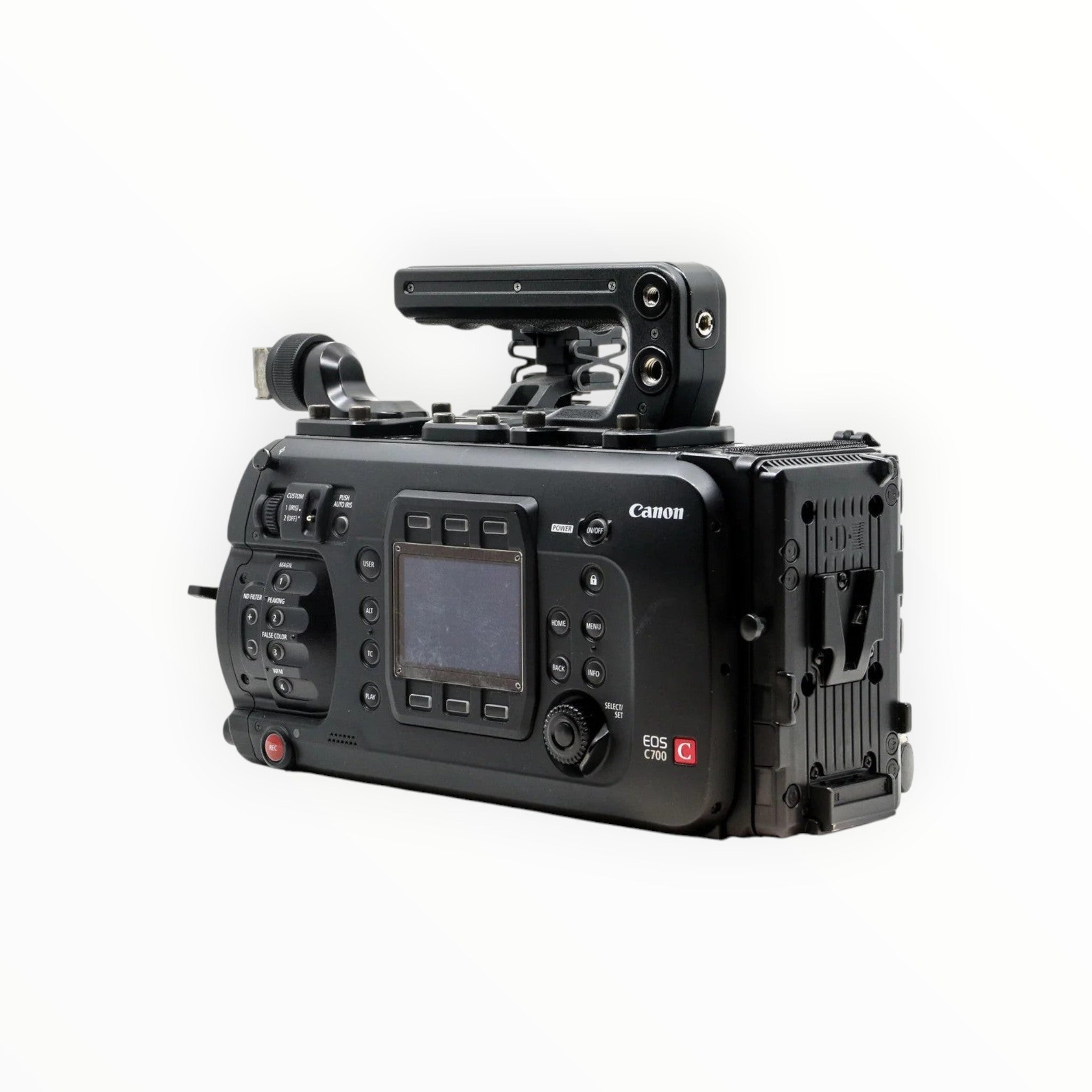 Cymer Canon EOS C700 professional cinema camera in black with modular body and ergonomic control interface