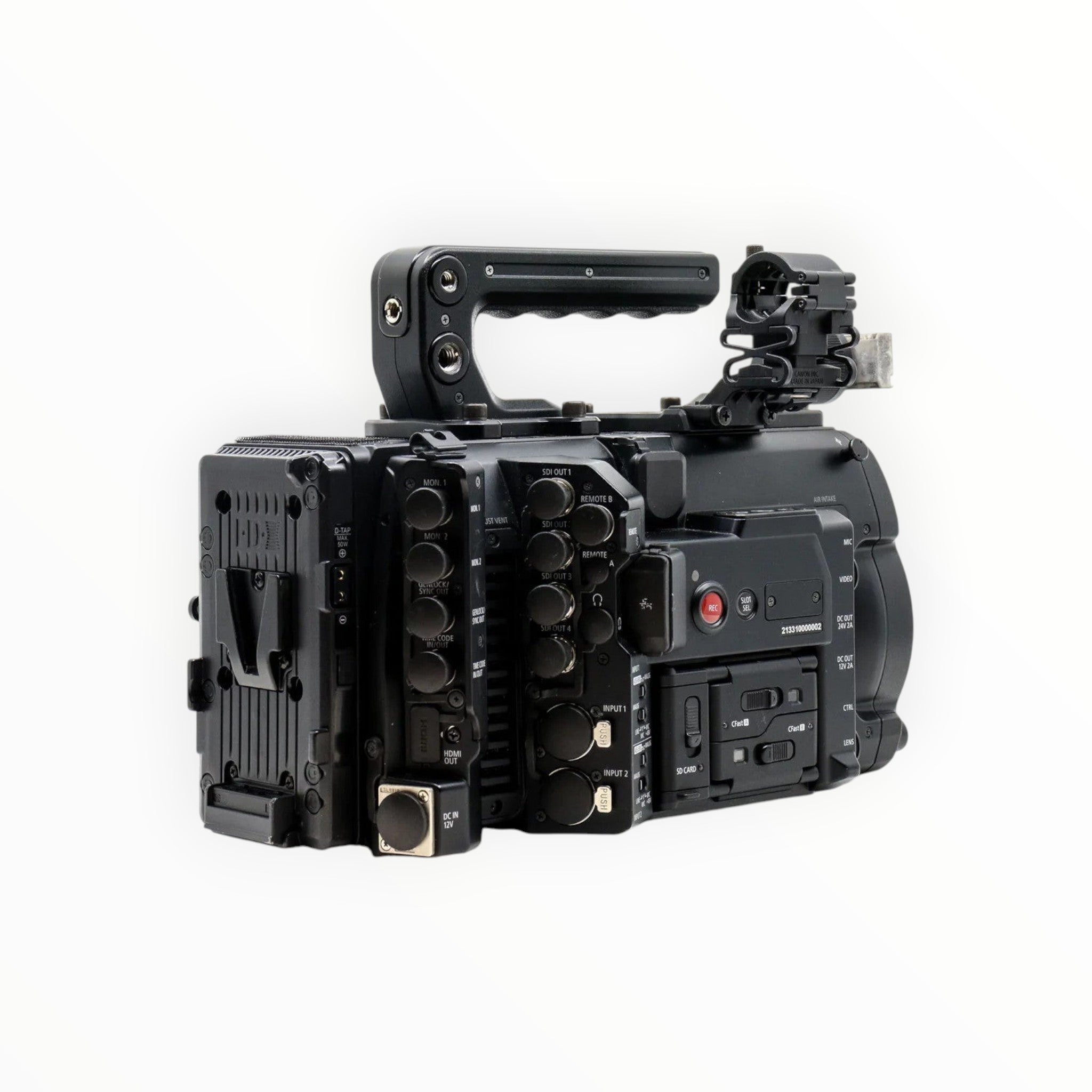 Cymer Canon EOS C700 professional cinema camera in black with modular body and side input ports