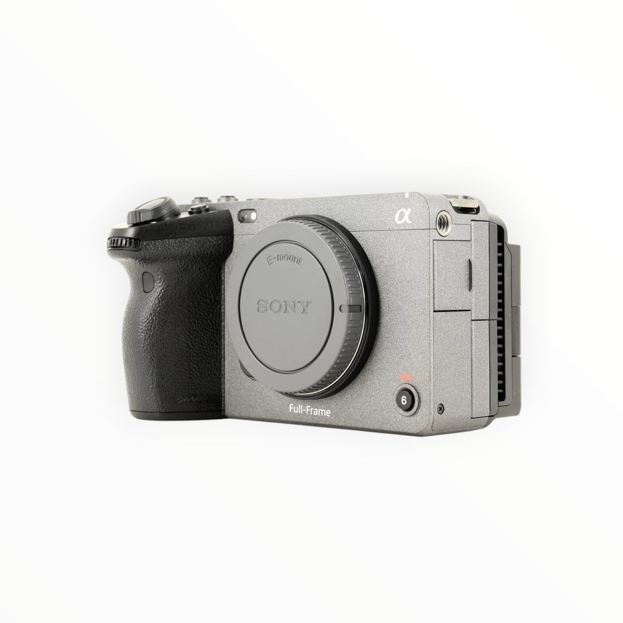 Cymer Sony FX3 full-frame cinema camera in grey and black, featuring a compact body and E-mount lens interface.