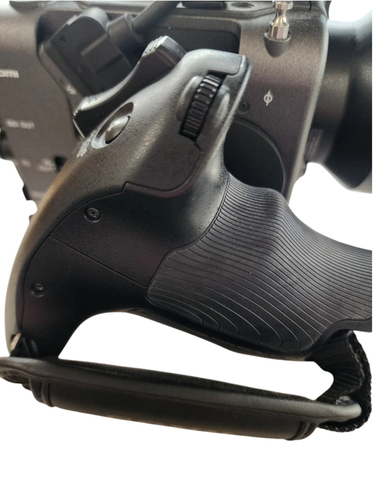 Cymer Sony FX6 cinema camera ergonomic black side grip with textured rubber handle and adjustable strap