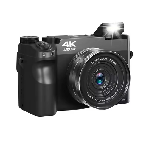 4K Dual-Camera Camcorder, 75MP, 18X Zoom