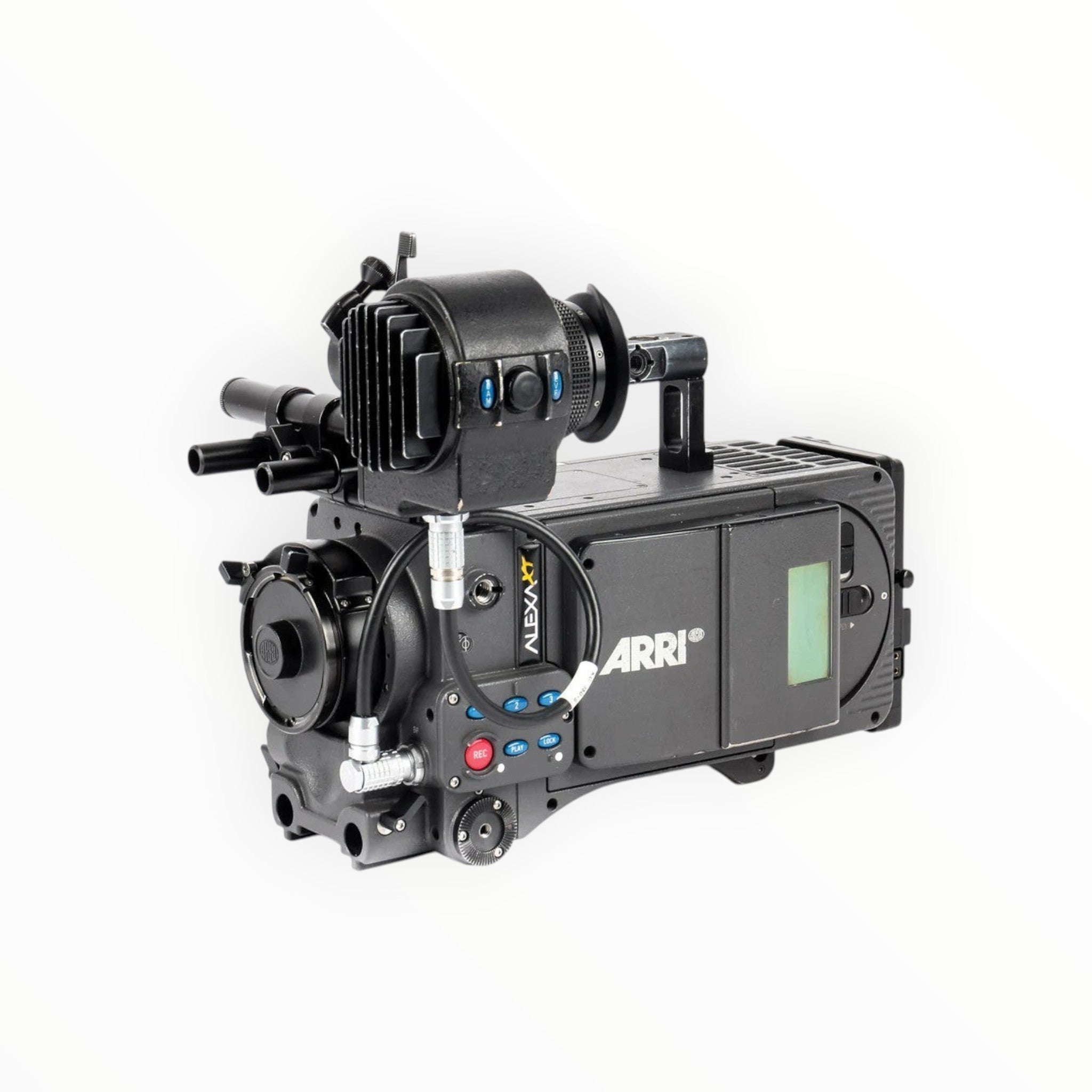 Cymer ARRI ALEXA XT professional digital cinema camera in black with integrated viewfinder and side control panel.