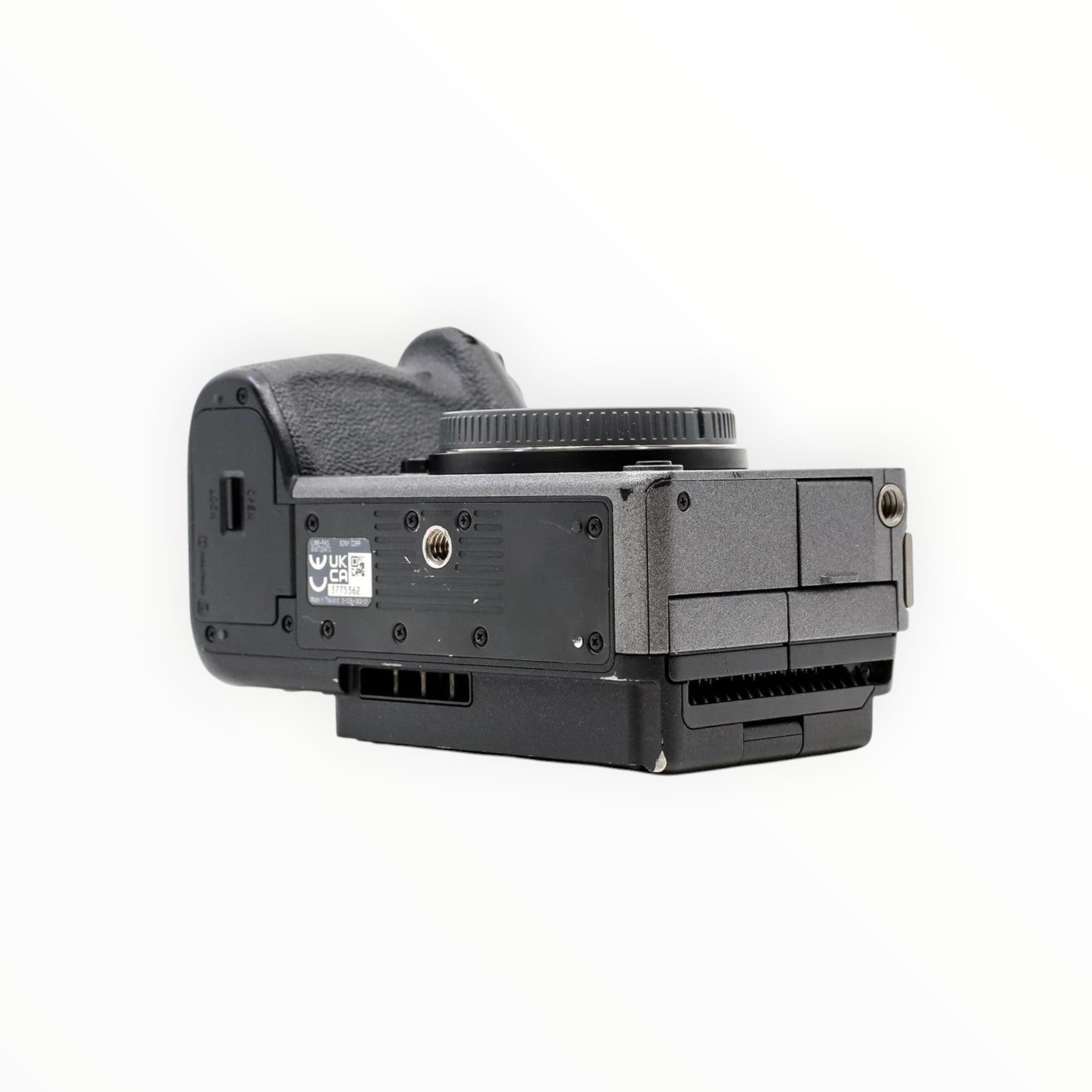 Cymer Sony FX3 full-frame cinema camera body in grey and black, showing side mounting points and ergonomic grip