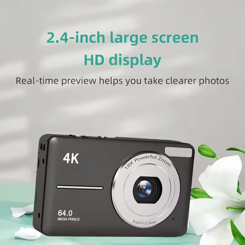 4K Autofocus Compact Camera, 48MP, 2.4" Screen